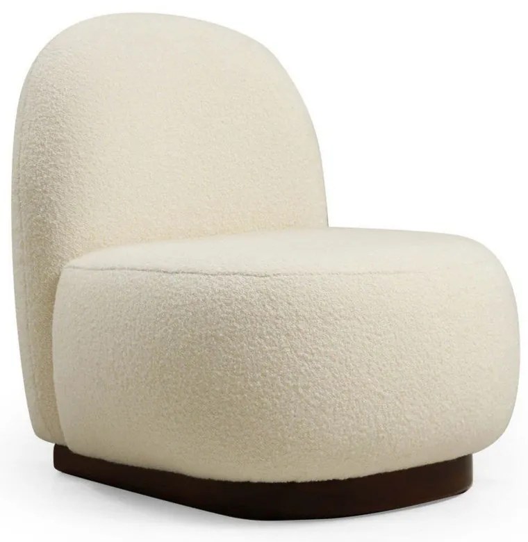 Poltrona bianca in tessuto bouclé Tina - Artie