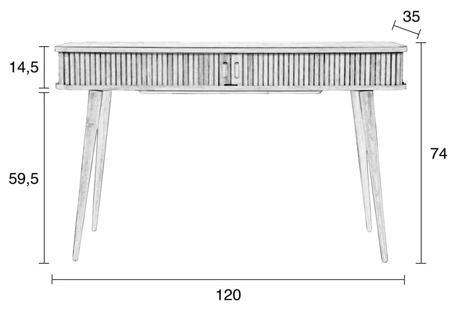 Consolle nera, lunghezza 120 cm Barbier - Zuiver