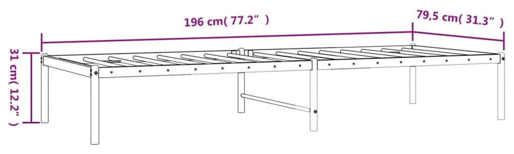 Giroletto in Metallo Bianco 75x190 cm