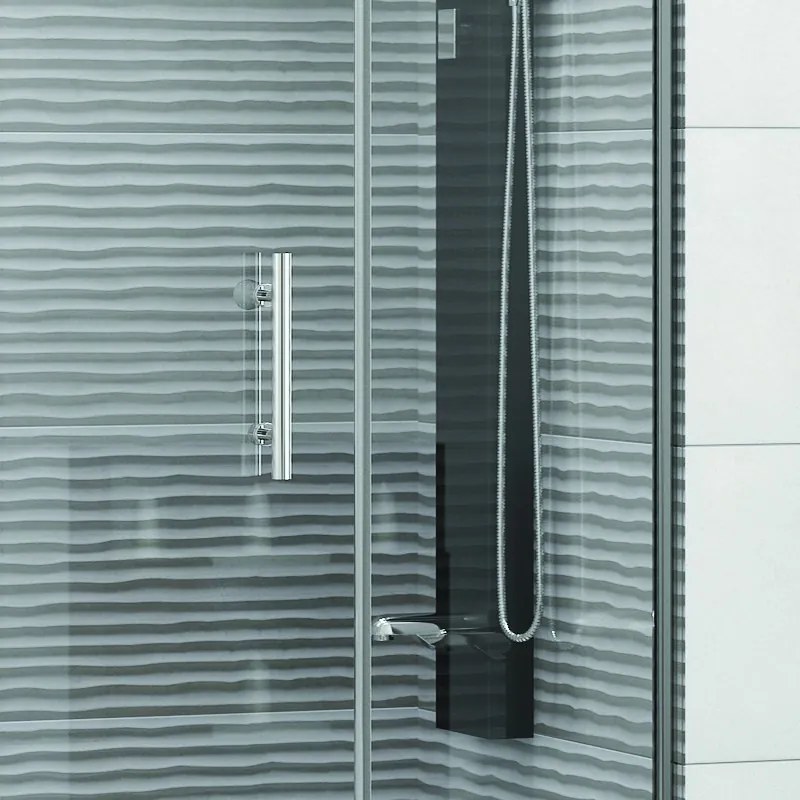 Doccia nicchia 120cm battente con 2 fissi laterali KPX6000 - KAMALU
