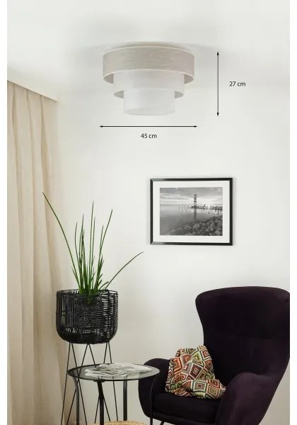 Brilagi - Plafoniera ALASKA LUNETA 1xE27/15W/230V diametro 45 cm grigio/color crema