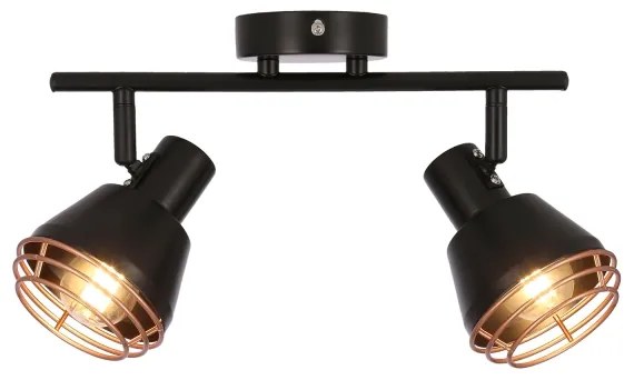 Faretto da parete NERIA 2xE14/40W/230V nero/rame