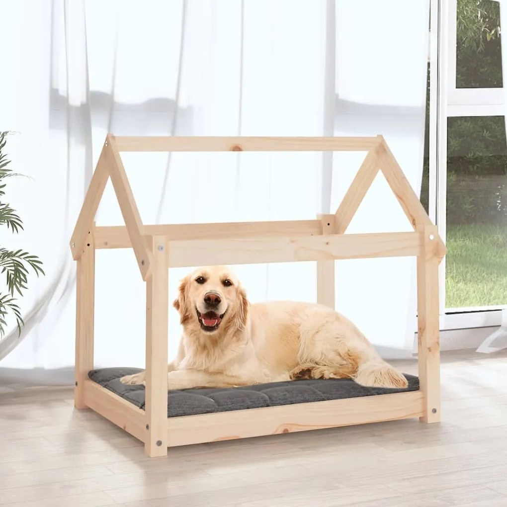 Cuccia per cani 81x60x70 cm in legno massello di pino