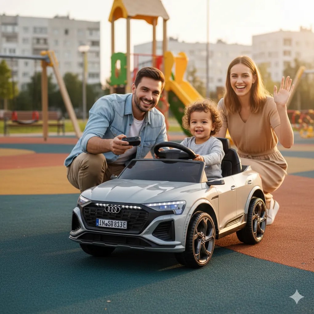 Macchina Elettrica per Bambini 12V Licenza Ufficiale Audi SQ8 E-Tron con Telecomando e Sedile Pelle Grigio...