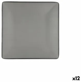 Piatto da pranzo Bidasoa Gio Grigio Plastica 21,5 x 21,5 cm (12 Unità)