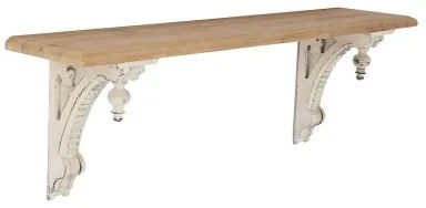 Mensole Home ESPRIT Bianco Naturale Legno di abete Legno MDF 100 x 22 x 32 cm