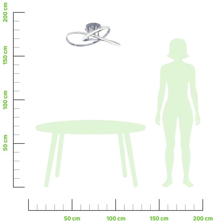 Plafoniera LED Kim Ø 58 cm cromo IP20 bianco naturale NOVECENTO