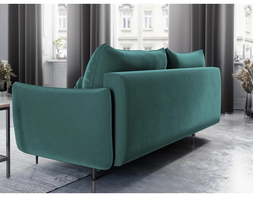 Divano letto verde petrolio con contenitore Vermont - Cosmopolitan Design