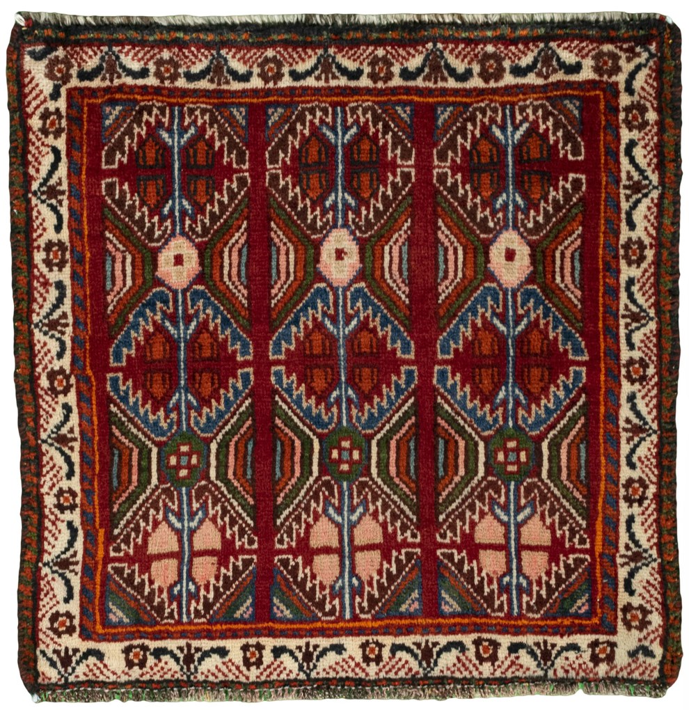 Shiraz Tappeto persiano 60x60 Rosso (Iran) Annodato A Mano
