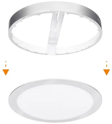 Solight WD242-S - Pannello LED 2 in 1 18W/230V 3000/4000/6000K Ø 22,5 cm IP54 argento