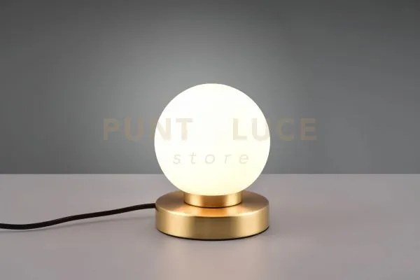 Prinz ii lampada ottone satinato e sfera bianca  h 15cm 1 luce atta...