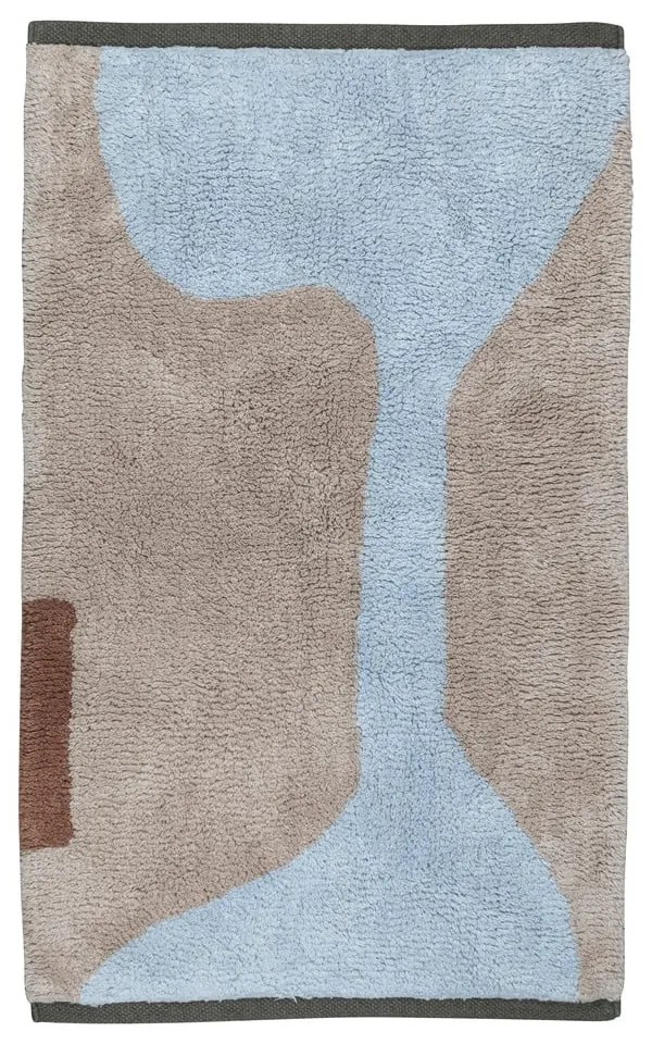 Tappeto lavabile in cotone azzurro e beige 50x80 cm Figura - Mette Ditmer Denmark