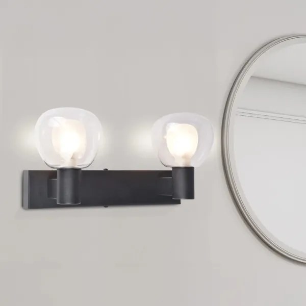 Applique da bagno POLA 2xG9/5W/230V IP44 nero/trasparente