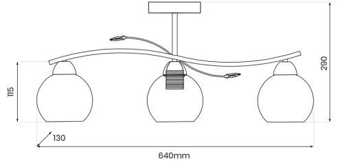 Lampadario a sospensione con supporto rigido CONNOR 3xE27/15W/230V cromo lucido/grigio
