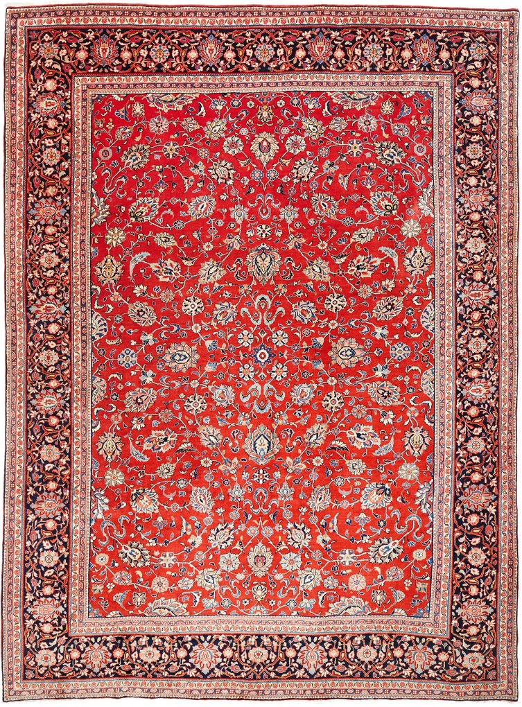 Sarouk Tappeto 350x270 Rosso (Iran) Annodato A Mano