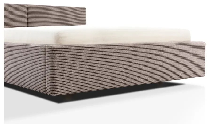 Letto matrimoniale imbottito marrone chiaro rete non inclusa 140x200 cm Cube – Meise Möbel