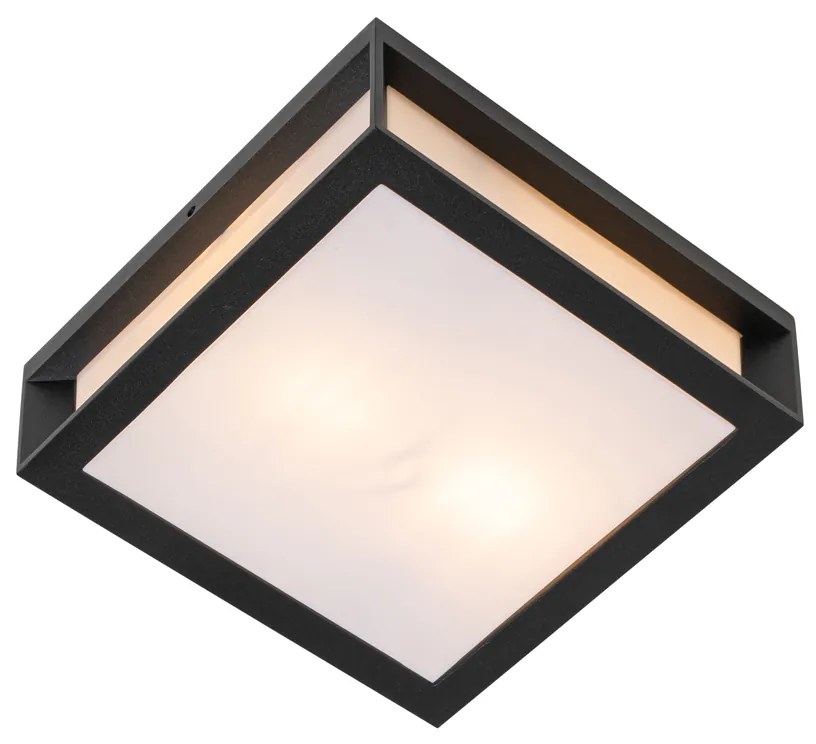 Lampada da parete esterna moderna nera a 2 luci IP44 - Jeffrey