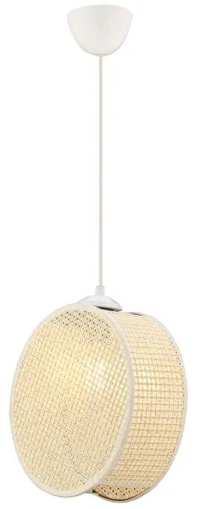 Lampadario a sospensione con cavo DRUM 1xE27/60W/230V colore crema