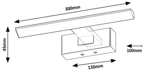Rabalux 75024 - Illuminazione LED per specchio da bagno LORIC LED/6W/230V IP44 30 cm nero