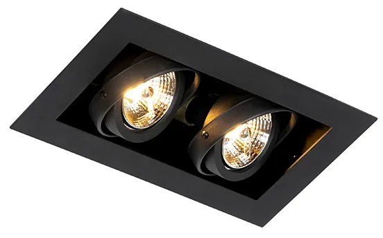 Faretto da incasso moderno nero 2 luci orientabile - Oneon 70