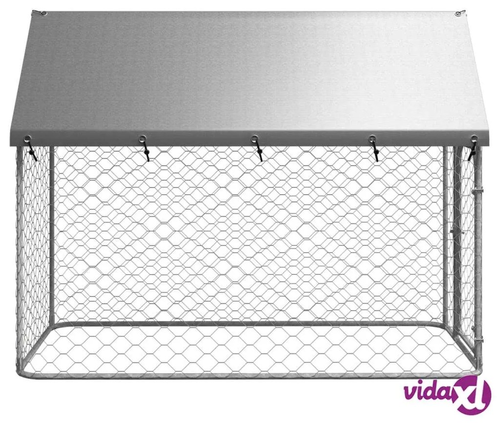 vidaXL Gabbia per Cani da Esterno con Tetto 200x100x150 cm