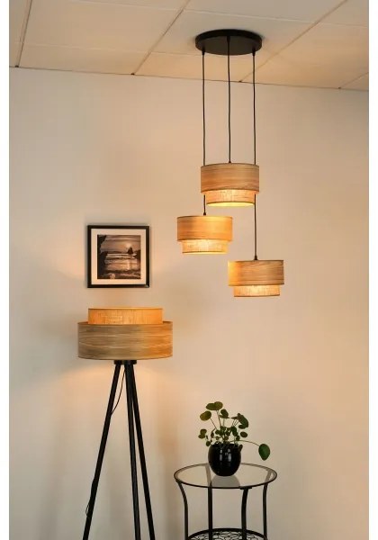 Brilagi - Lampadario a cavo MONTANA BOHO 3xE27/15W/230V marrone/nero