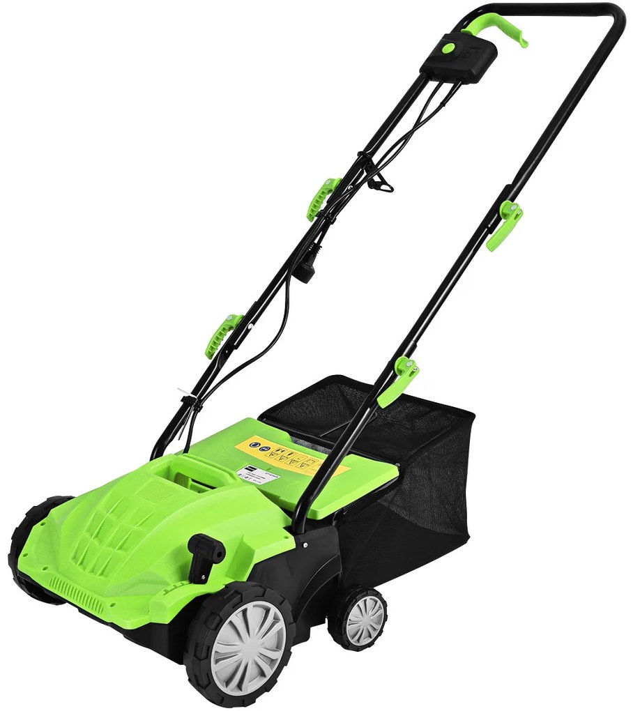 Costway Decespugliatore e aeratore elettrico con blocco di sicurezza profondità regolabile, Decespugliatore per prato 2 Colori