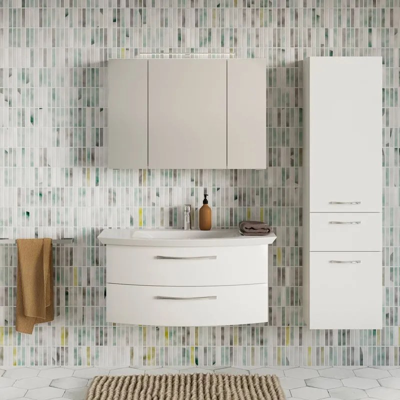 Mobile da bagno sospeso sotto lavabo L 99 x H 48 x P 46.2 cm bianco, 2 cassetti PELIPAL Cassca