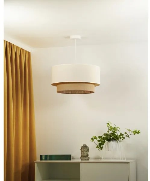Duolla - Lampadario a sospensione con filo BOHO 1xE27/40W/230V diametro 45 cm color crema/marrone