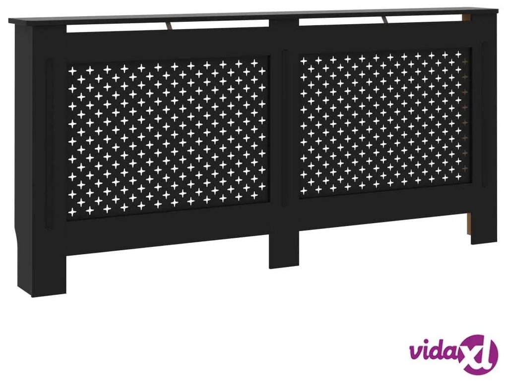vidaXL Copertura per Radiatore Nera 172x19x81 cm in MDF
