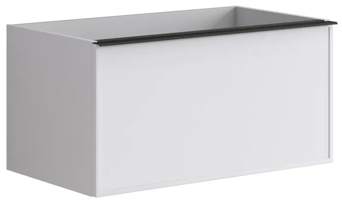 Mobile da bagno sotto lavabo Pixel frame bianco laccato L 80 x H 40 x P 45.5 cm 2 cassetti, lavabo non incluso