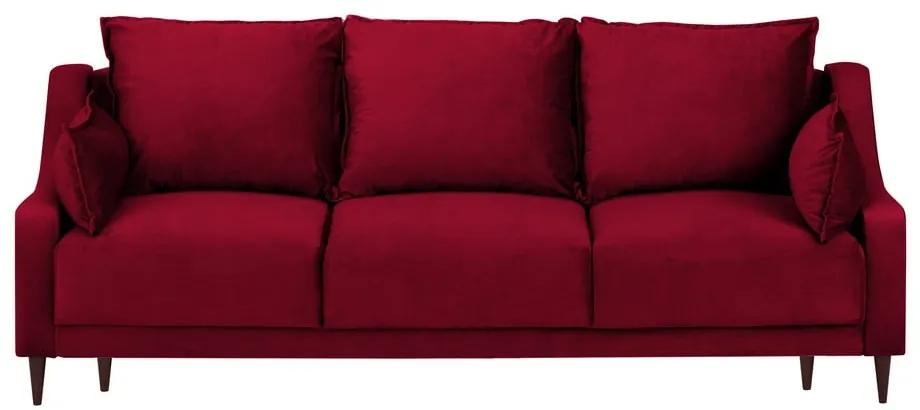 Divano letto in velluto rosso con contenitore, 215 cm Freesia - Mazzini Sofas