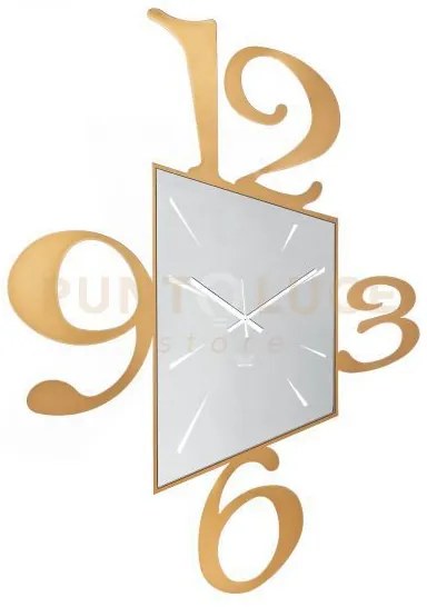 Orologio da muro geometrico big prospettiva oro laccato in ferro 70...