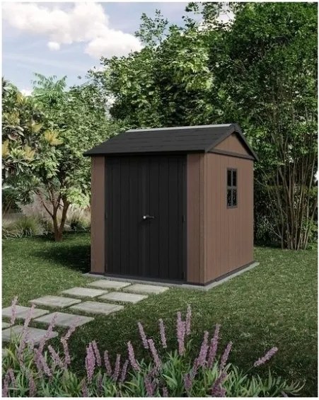 Casetta Da Giardino In Resina Newton Plus 757/775 Effetto Legno Keter