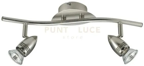 Spot led sunny nickel 2 luci attacco gu10 led 5w 400lm 2700k 13x9x1...