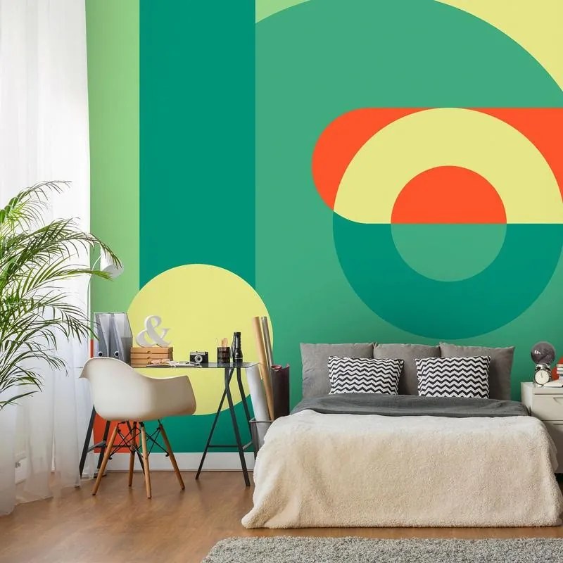 Fotomurale adesivo  Geometric Wreath (Green)  Larghezza x Altezza Home decor 98x70