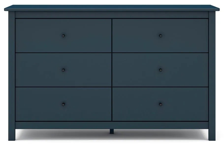 Cassettiera bassa blu scuro in pino 130x80 cm Misti - Marckeric