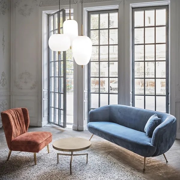 Ideal Lux - Lampadario LED a sospensione con filo UMILE LED/20W/230V diametro 27 cm CRI 90 ottone/bianco