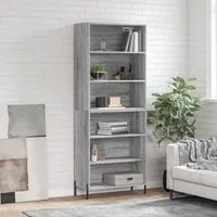 Credenza Grigio Sonoma 69,5x32,5x180 cm Legno Multistratocod mxl 101568