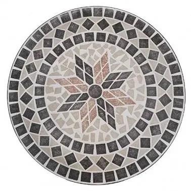 Tavolo Da Esterno In Mosaico Di Pietra Rotondo 60 cm Capri Domus