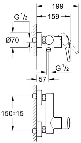 GROHE 32210001 - Miscelatore per doccia CONCETTO DN 15, cromo lucido