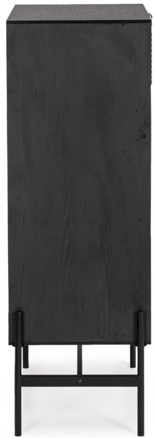 Cassettiera ALLYCIA in legno di frassino nero e naturale, 64x40x115,5 cm