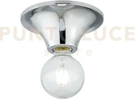 Plafoniera vesevus cromo 1 luce attacco e27 18x18x8cm in metallo