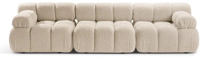 Divano componibile beige in tessuto bouclé 282 cm Bellis - Micadoni Home