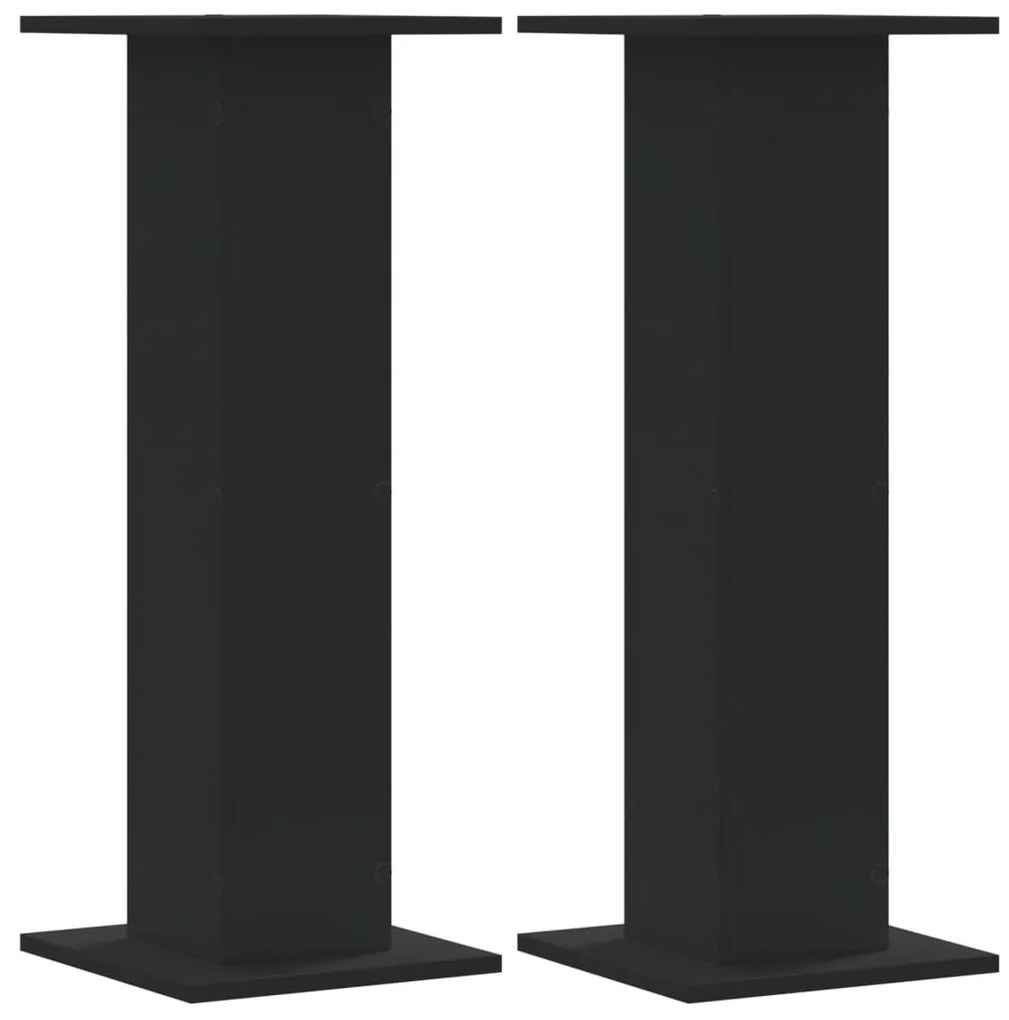 Supporti Per Piante 2 Pz Neri 30x30x80 Cm Legno Multistrato /