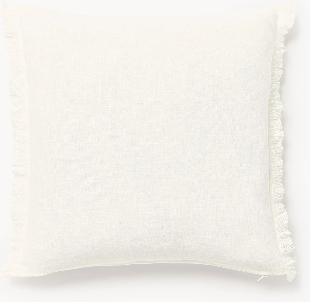 Copricuscino in lino con frange Luana