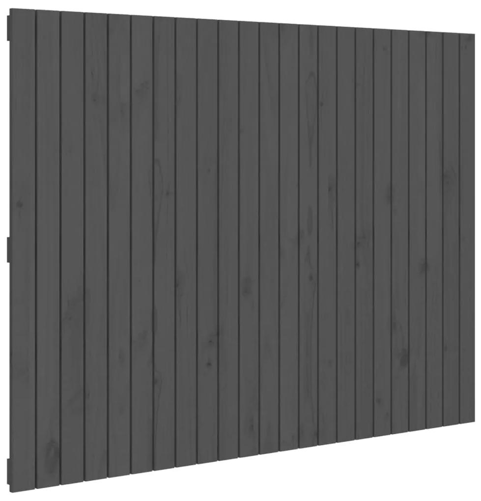 Testiera da parete grigia 146,5x3x110cm legno massello di pino