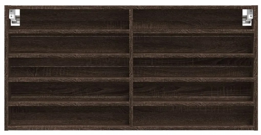 Armadietto vetrina rovere marrone 100x8,5x50 legno multistrato