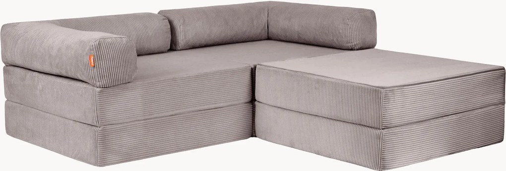 Divano angolare modulare in velluto a coste Family Funzy