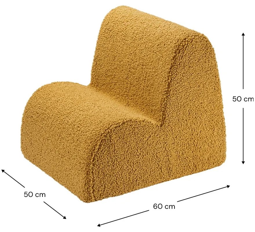 Poltrona per bambini marrone con rivestimento in bouclé Cloud – Wigiwama